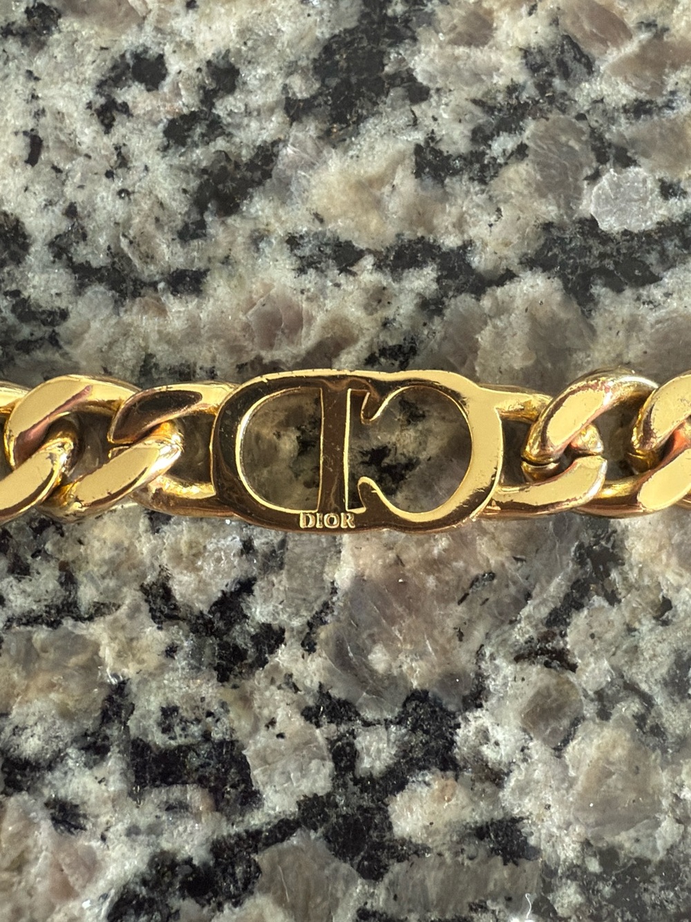 Authentic Dior Gold-Tone CD Logo Chunky Chain Bracelet - Picture 6 of 7